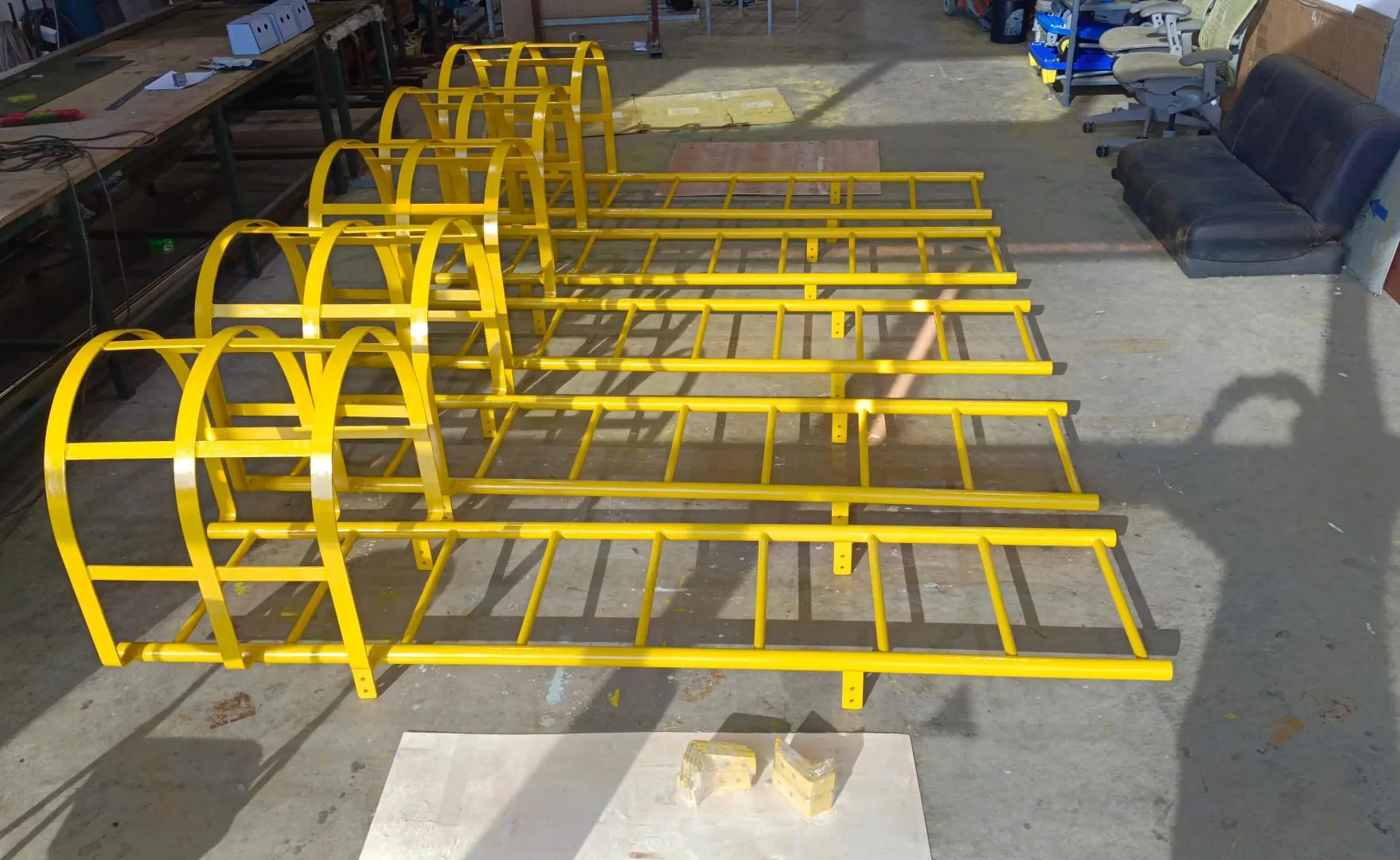 Fabricated access ladder assembly