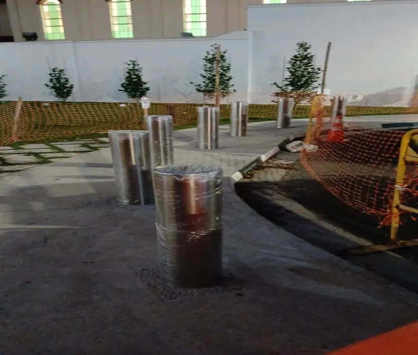 Installed bollards and external steel works