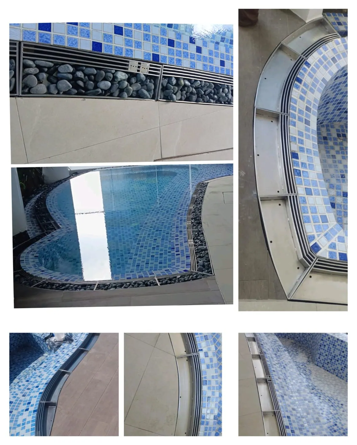Architectural railing and poolside steel detail