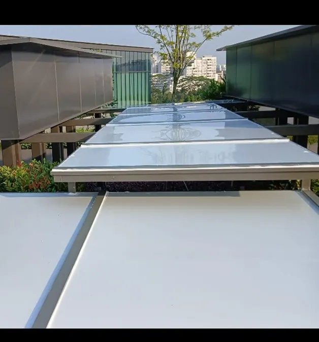 Roof canopy steel panel works